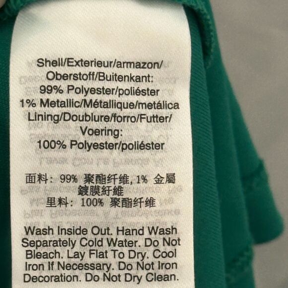 DKNY Green Dress Surplice Neck High Low Hem and 3/4 Length Sleeve Back Zip - Picture 4 of 8